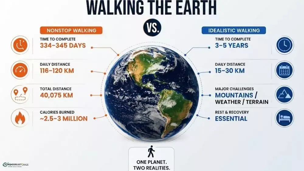 Nonstop vs realistic walking