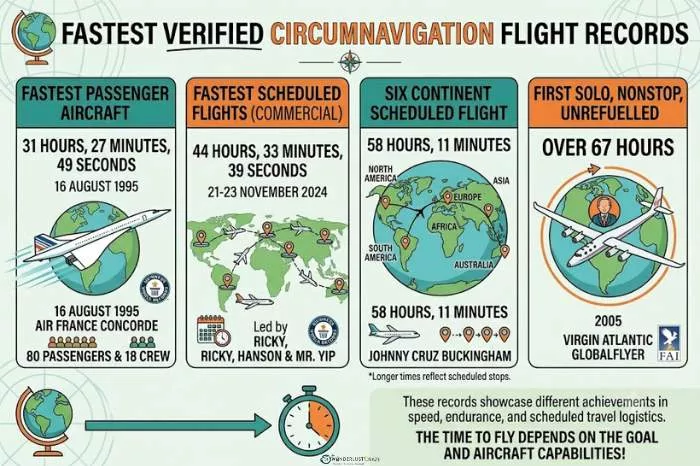 Fastest verified flights around the world