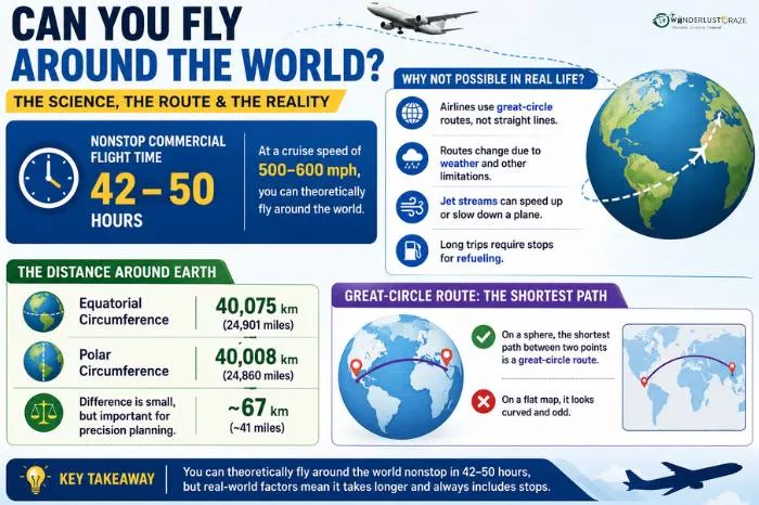 How long would it take to fly around the world nonstop