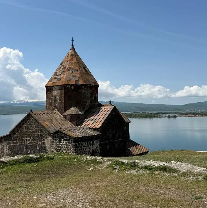 Sevanavank Monastery at Lake Sevan during a trip to Armenia