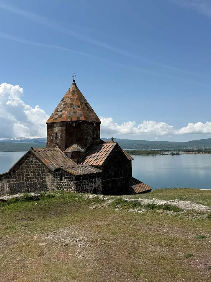 Sevanavank Monastery at Lake Sevan during a trip to Armenia