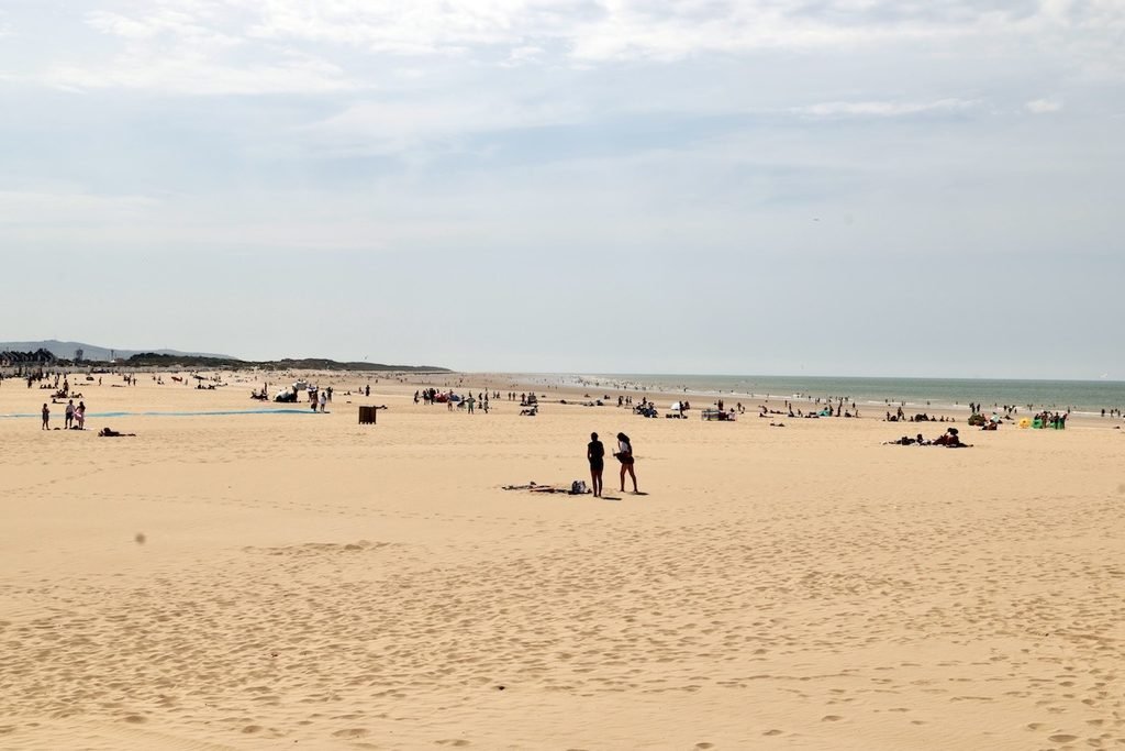 Wide sandy beach in Calais, France