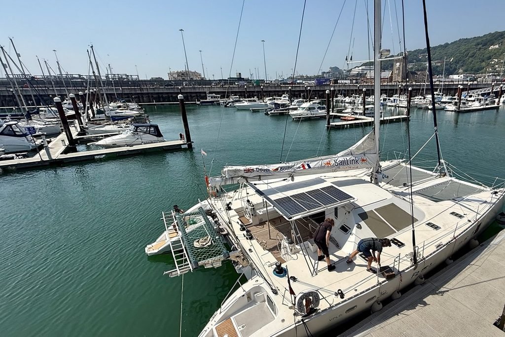 Echoes the SailLink Catamaran at its Berth in Dover Harbour
